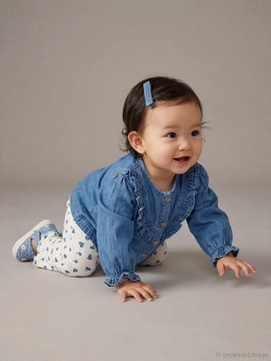 LC Waikiki Kız Çocuk Fırfırlı Gömlek ve Tayt Takımı %100 Pamuklu 3-4 Yaş Günlük Kullanım İçin