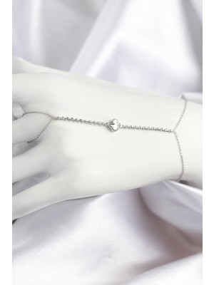 Net Damla Pirinç Zirkon Taşlı Yonca Model Gümüş Renk Şahmeran