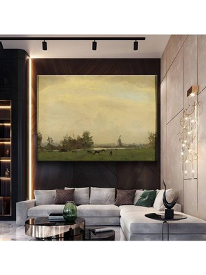 TosbArt Willem Roelofs Hollanda Kırsal Peyzaj Manzarası Kanvas Tablo Sanat Tablosu Ressam Tablosu