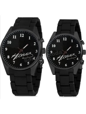 Spectrum Erkek Bayan Çift Kol Saatleri Atatürk Imza Temalı Çift Saat Kombini Doğum Günü Yıl Dönümü Hediyesi Sevgiliye Hediye Sevgili Saatleri