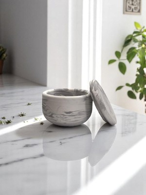 PremiumPort Şık Çok Amaçlı Beton Saklama ve Mumluk Kutu, Dekoratif ve Pratik Kullanım