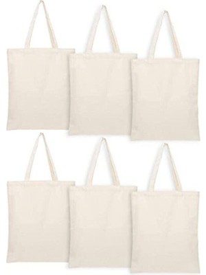 Promosyonik Punch Bez Çanta 35X40 6 Adet %100 Pamuk Alışveriş Çantası- Punch Yapımı Için Uygundur