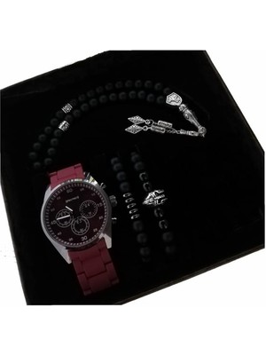 Spectrum Erkeğe Hediye Seti Kol Saati Tespih Bileklik Sevgili Hediyeleri Evlilik Yıl Dönümü Doğum Günü Hediyesi Erkek Saat