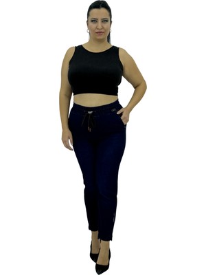 Carmito Büyük Beden Denim Jogger Yüksek Bel Kadın Pantolon