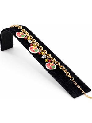 Pangu Narenciye Figürlü Altın Kaplama Charm Bijuteri Bileklik