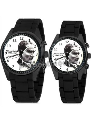 Spectrum Sevgiliye Hediye Erkek Kol Saati Bayan Kol Saati Atatürk Resim Baskılı Çift Sevgili Saatleri Sevgililer Günü Hediyesi