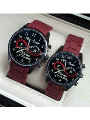 Spectrum Sevgiliye Hediye Kişiye Özel Sevgili Saatleri Doğum Günü Hediyesi Isim Yazılı Baskılı Erkek Bayan Kol Saati