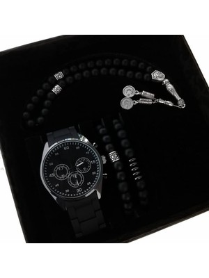 Spectrum Erkek Saat Seti Tespih Bileklik Saat Kombini Hediye Seti Sevgiliye Hediye Erkek Kol Saati Doğum Günü Hediyesi