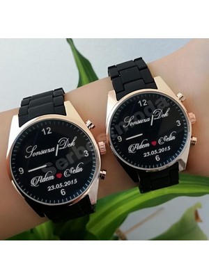 Spectrum Erkek Bayan Sevgili Saatleri Sevgiliye Doğum Günü Hediyesi Çift Saat Kombini Isim Baskılı Kişiye Özel Saat Erkek Kadın Kol Saati