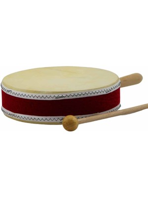 Allians Kırmızı Deri Saplı El Davulu, Pratik ve Şık Müzik Aleti