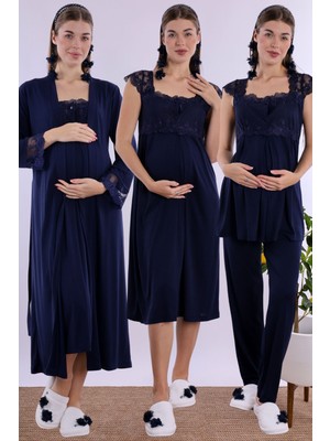 Effortt Lacivert Hamile Lohusa Set