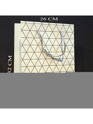 Livenda Büyük Boy Beyaz Desenli Hediye Çantası