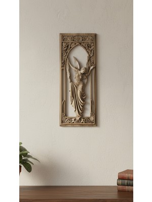 PremiumPort El Boyaması Melekli Dekoratif Duvar Panosu 45X21CM, Şık ve Zarif Tasarım