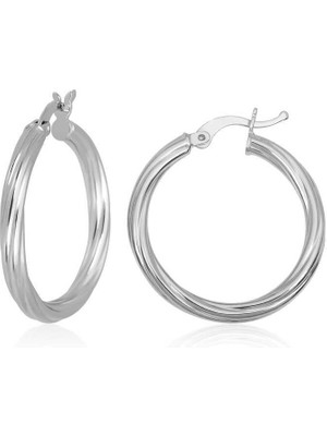 Inure Jewelry Gümüş 4 mm Burgu Şarnel Kadın Küpe