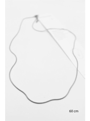 Royaleks Yılan Zincir Kolye - 60CM - Gümüş