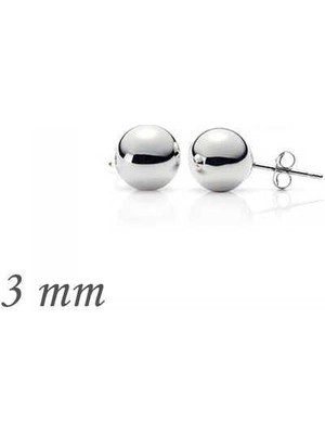 Inure Jewelry Gümüş Top Küpe - 3 mm