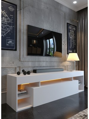 Resital Ledli Tv Ünitesi L1502-1 Beyaz