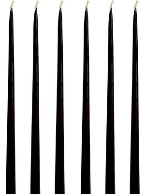 PremiumPort Konik Balmumu Mum Şamdanları, 6'lı Set, 34CM, Doğal ve Şık Tasarım