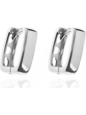 Inure Jewelry Gümüş Taşsız J Bayan Küpe