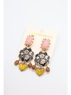 Royaleks Çiçek Işlemeli Küpe - Çok Renkli