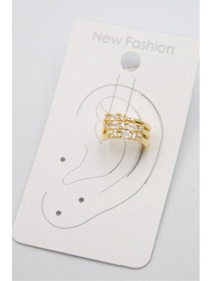 Royaleks Taşlı Kıkırdak Küpe - Altın