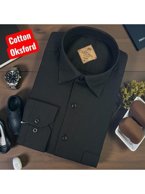 Eren Style Pamuklu Uzun Kollu Oxford Klasik Yaka Alttan Düğmeli Erkek Gömlek (Regular Kalıp)