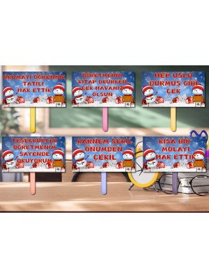 Kozalak Tasarım Ara Tatil Karne Günü Temalı El Pankartları 6 Parça