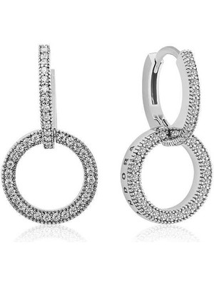 Inure Jewelry Gümüş İç İçe Geçmiş Halka Bayan Küpe