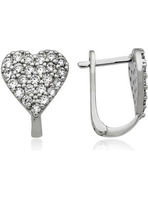 Inure Jewelry Gümüş Kalp Küpe