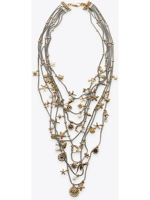 Royaleks Metal Deniz Temalı Çoklu Kolye - Gümüş