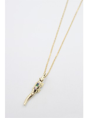 Royaleks Timsah Kolye - Altın