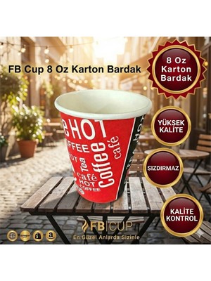 FB Cup 8 Oz Sızdırmaz Karton Bardak - 100 Adet