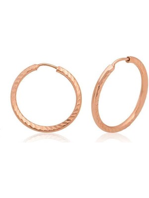 Inure Jewelry ​Gümüş Rose Küçük Burgu Halka Küpe