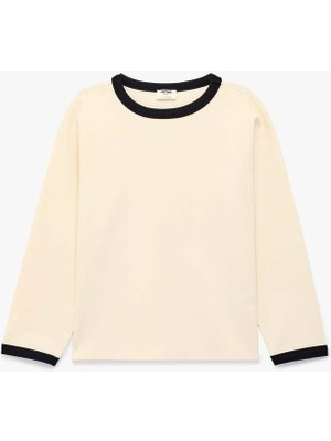 Koton 26YY59002519 Ekru Erkek Çocuk Sweatshirt 6SKB10254TK