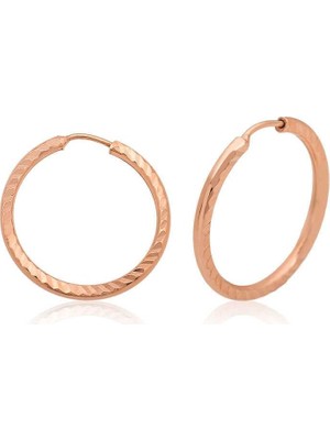 Inure Jewelry Gümüş Rose Burgu Halka Küpe