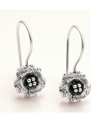 Inure Jewelry Gümüş Sallantılı Gül Kadın Küpe