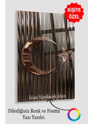 PremiumPort Kişiye Özel Türk Bayrağı Cam Tablo, Şık ve Dayanıklı 4mm Cam Dekor