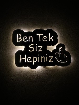 PremiumPort Işıklandırmalı Ahşap Duvar Yazısı, Dekoratif ve Şık Tasarım