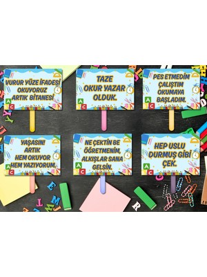 Kozalak Tasarım Okuma Bayramı Artık Okuyorum Temalı El Pankartları 6 Parça