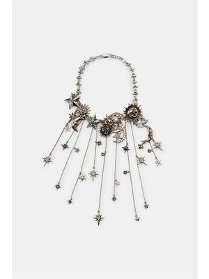Royaleks Ay ve Yıldız Uçlu Metal Kolye - Altın