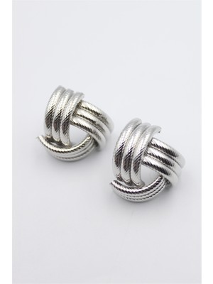 Royaleks Metal Örgü Küpe - Gümüş