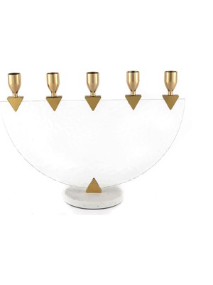 PremiumPort Şamdan Seti, Cam, 5'li, 37X12X27 Cm, Zarif ve Şık Dekorasyon Parçası