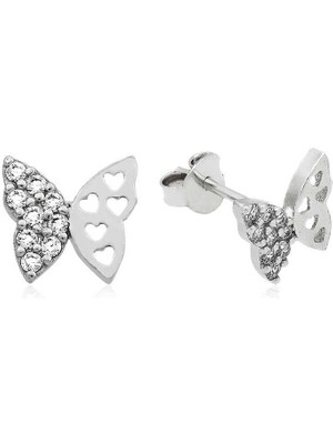 Inure Jewelry Gümüş Çivili Kelebek Küpe
