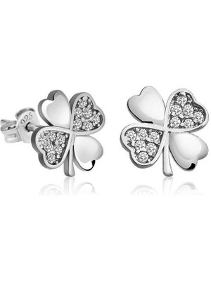 Inure Jewelry Gümüş Yonca Küpe