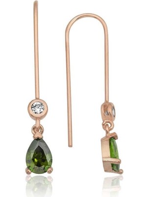 Inure Jewelry Gümüş Yeşil Damla Küpe