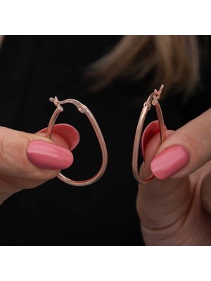 Inure Jewelry Gümüş Damla Halka Küpe