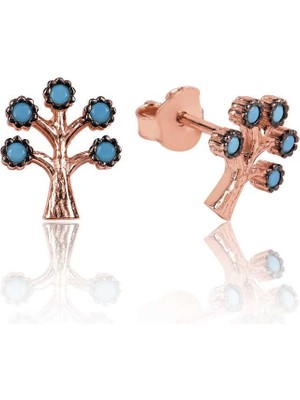 Inure Jewelry Gümüş Hayat Ağacı Çivili Küpe