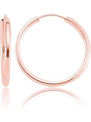 Inure Jewelry ​Gümüş Rose Kaplama Halka Küpe