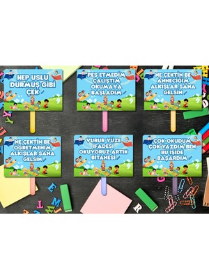 Kozalak Tasarım Okuma Bayramı Artık Okuyorum Temalı El Pankartları 6 Parça