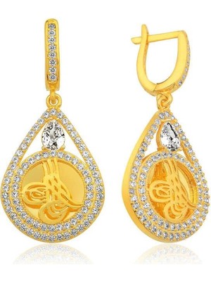 Inure Jewelry Gümüş Tuğralı Bayan Küpe